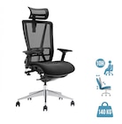 Promo Fauteuil de bureau VASEAT - accoudoirs réglables - appui-tête intégré - assise en tissu - noir à 449,00 € dans le catalogue Bureau Vallée à Capinghem