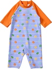 UV Badeoverall mit Donut-Muster, lila & orange, Gr. 86/92 von PUSBLU für 12,90 € bei dm-drogerie markt im Angebot UV Badeoverall mit Donut-Muster, lila & orange, Gr. 86/92 von PUSBLU im aktuellen dm-drogerie markt Prospekt