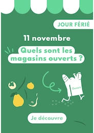 Catalogue Magazine à Aussonne, avec 1 page Prospectus Magazine à Aussonne, "11 novembre Quels sont les magasins ouverts ?", 1 page, 08/11/2025 - 12/11/2025