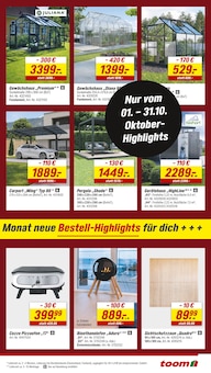Gewächshaus Angebot im toom Baumarkt Prospekt, gültig von 25.10.2025 bis 31.10.2025 Gewächshaus Angebot im aktuellen toom Baumarkt Prospekt auf Seite 9