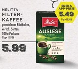 Filterkaffee Auslese Klassisch im Angebot bei EDEKA in Dinslaken Filterkaffee Auslese Klassisch Angebote von Melitta bei EDEKA Dinslaken für 5,49 €