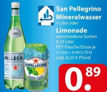 San Pellegrino Mineralwasser oder Limonade bei famila Nordost in Elmshorn San Pellegrino Mineralwasser oder Limonade im Angebot bei famila Nordost Elmshorn für 0,89 €