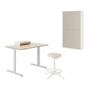 Aktuelles Schreibtisch+Aufbewahrungskombi und Drehstuhl beige/weiß Angebot bei IKEA in Dortmund ab 536,99 €