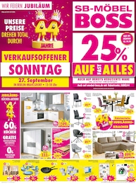 SB Möbel Boss Prospekt für Berlin mit 2 Seiten SB Möbel Boss Prospekt "Wir feiern Jubiläum!" für Berlin, 2 Seiten, 26.09.2026 - 05.10.2026