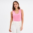 Débardeur coton bords dentelle rose femme - LH en promo chez La Halle Débardeur coton bords dentelle rose femme - LH dans le catalogue La Halle