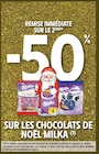 Promo -50% Remise immédiate sur le 2ème sur les Chocolats de Noël Milka à  dans le catalogue Intermarché Hyper à Aubenas