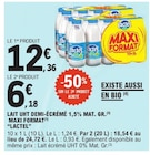 Promo Lait uht demi-écrémé 1,5% mat. Gr. Maxi format à 6,18 € dans le catalogue E.Leclerc à Thiers