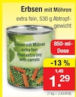 Aktuelle Zimmermann Angebote bei Zimmermann in Bremen Aktuelles Erbsen mit Möhren Angebot bei Zimmermann in Bremen ab 1,29 €