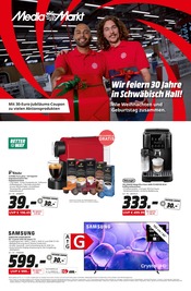 Samsung im MediaMarkt Saturn Prospekt in Schwäbisch Hall Aktueller MediaMarkt Saturn Prospekt mit Samsung, "Wir feiern 30 Jahre in Schwäbisch Hall!", Seite 1