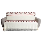 Jeté de canapé 170x250cm 100% coton tufté beige et terracotta en promo chez Gifi Lognes à 14,99 €