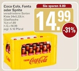 Aktuelles Coca Cola, Fanta oder Sprite Angebot bei WEZ in Löhne ab 14,99 €