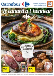 Prospectus Carrefour à Mirandol-Bourgnounac, "Le canard à l’honneur", 8 pages, 28/01/2025 - 10/02/2025