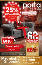 porta Möbel Möbel & Einrichtung Prospekt der aktuellen Woche mit 12 Seiten, gültig von 26.10.2025 bis 01.11.2025, in Belm und Umgebung Aktueller porta Möbel Möbel & Einrichtung Prospekt in Belm und Umgebung, "DIE MÖBILÄUMS-SPAR-SHOW" mit 12 Seiten, 26.10.2025 - 01.11.2025