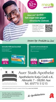 Aktueller mea - meine apotheke Prospekt "Unsere Juni-Angebote" für Aue Aktueller mea - meine apotheke Prospekt für Aue mit Seiten