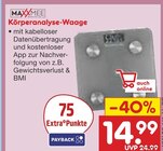 Körperanalyse-Waage im Angebot bei Netto Marken-Discount in Herne Körperanalyse-Waage Angebote von MAXXMEE bei Netto Marken-Discount Herne für 14,99 €