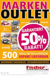 Aktueller Polstermöbel Fischer Möbel & Einrichtung Prospekt in Reichenschwand und Umgebung, "MARKEN OUTLET" mit 1 Seite, 11.05.2025 - 18.05.2025