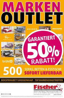 Aktueller Polstermöbel Fischer Prospekt (Aurachtal, 1 Seite zum blättern Polstermöbel Fischer Prospekt MARKEN OUTLET mit 1 Seite