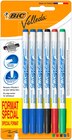 BIC – 6 feutres effaçables Velleda – pointe fine - 3 bleus, 1 noir, 1 rouge, 1 vert - BIC dans le catalogue Bureau Vallée