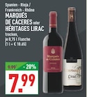 MARQUÉS DE CÁCERES oder HÉRITAGES LIRAC Angebote von MARQUÉS DE CÁCERES bei Marktkauf Bottrop für 7,99 €