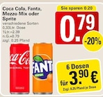 Aktuelle Coca Cola Angebote bei WEZ in Löhne Aktuelles Coca Cola, Fanta, Mezzo Mix oder Sprite Angebot bei WEZ in Löhne ab 0,79 €