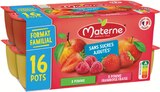 Compotes coupelles sans sucres ajoutés pomme, pomme framboise fraise - MATERNE dans le catalogue Intermarché Express