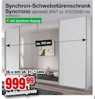 Aktuelles Synchron-Schwebetürenschrank Syncrono Angebot bei Die Möbelfundgrube in Trier ab 999,99 €