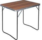 Table de camping pliante imitation bois en promo chez Bazarland Nancy à 14,99 €