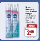 Haarspray oder Schaumfestiger im Angebot bei combi in Aurich Haarspray oder Schaumfestiger Angebote von Nivea bei combi Aurich für 2,99 €