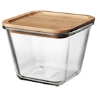 Aktuelles + Vorratsbehälter mit Deckel quadratisch Glas/Bambus 1.2 l Angebot bei IKEA in Aachen ab 6,99 €
