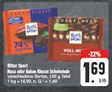 Aktuelles Nuss oder Kakao Klasse Schokolade Angebot bei EDEKA in Leipzig ab 1,69 €