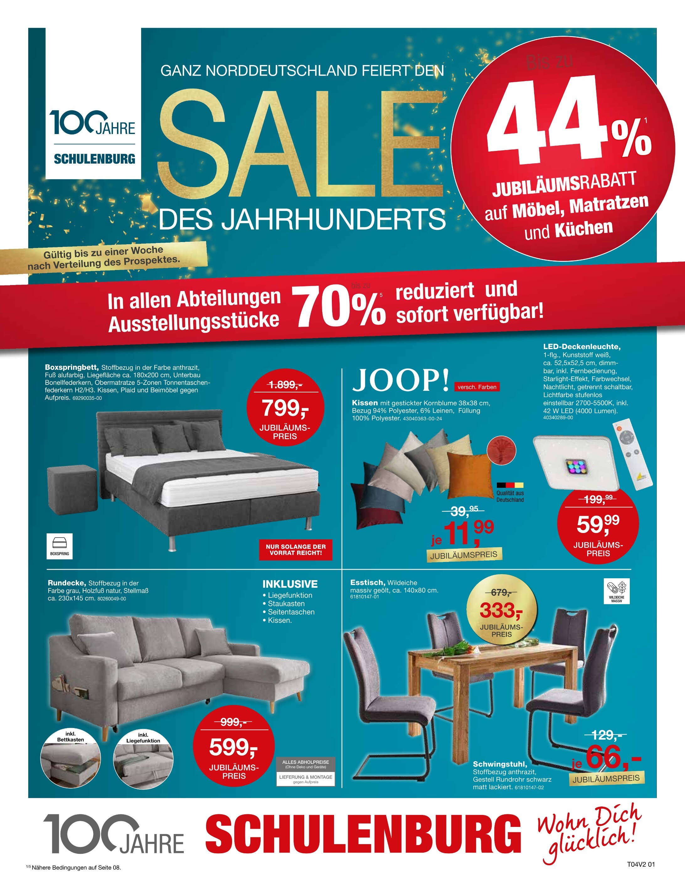 Möbel Schulenburg Prospekt für Neudorf mit 8 Seiten Möbel Schulenburg Prospekt für Neudorf: "SALE DES JAHRHUNDERTS", 8 Seiten, 24.01.2022 - 30.01.2022