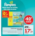 Couches duo pack - PAMPERS en promo chez Hyper U Thonon-les-Bains à 17,97 €