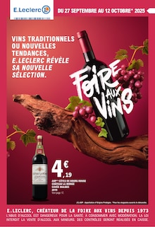 Prospectus E.Leclerc de la semaine "FOIRE AUX VINS" avec 1 pages, valide du 27/09/2025 au 12/10/2025 pour Saint-Just-en-Chaussée et alentours
