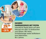 FAHRRADSPASS MIT PEPPA im Müller Prospekt FAHRRADSPASS MIT PEPPA von HASBRO im aktuellen Müller Prospekt für 29,99 €