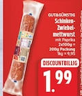Schinken-Zwiebelmettwurst von GUT&GÜNSTIG für 1,99 € bei EDEKA im Angebot Schinken-Zwiebelmettwurst von GUT&GÜNSTIG im aktuellen EDEKA Prospekt