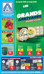 Prospectus Aldi à Hourtin, "Les très grands arrivages dernière semaine", 27 pages, 17/09/2024 - 23/09/2024