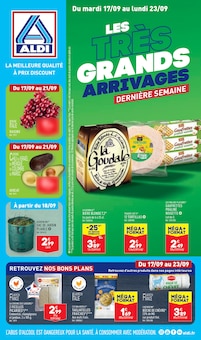 Prospectus Aldi à Saint-Georges-sur-Loire, "Les très grands arrivages dernière semaine", 27 pages de promos valables du 17/09/2024 au 23/09/2024