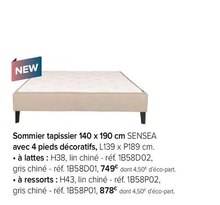 Sommier tapissier 140 x 190 cm Sensea - Gautier à Paris Sommier tapissier 140 x 190 cm Sensea en promo chez Gautier Paris à 749,00 €