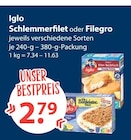 Schlemmerfilet oder Filegro von Iglo im aktuellen V-Markt Prospekt für 2,79 €
