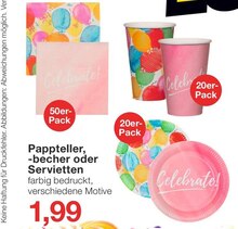 Jawoll Alzey - Pappteller, -becher oder Servietten Pappteller, -becher oder Servietten Angebot bei Jawoll Alzey im Prospekt "Aktuelle Angebote"