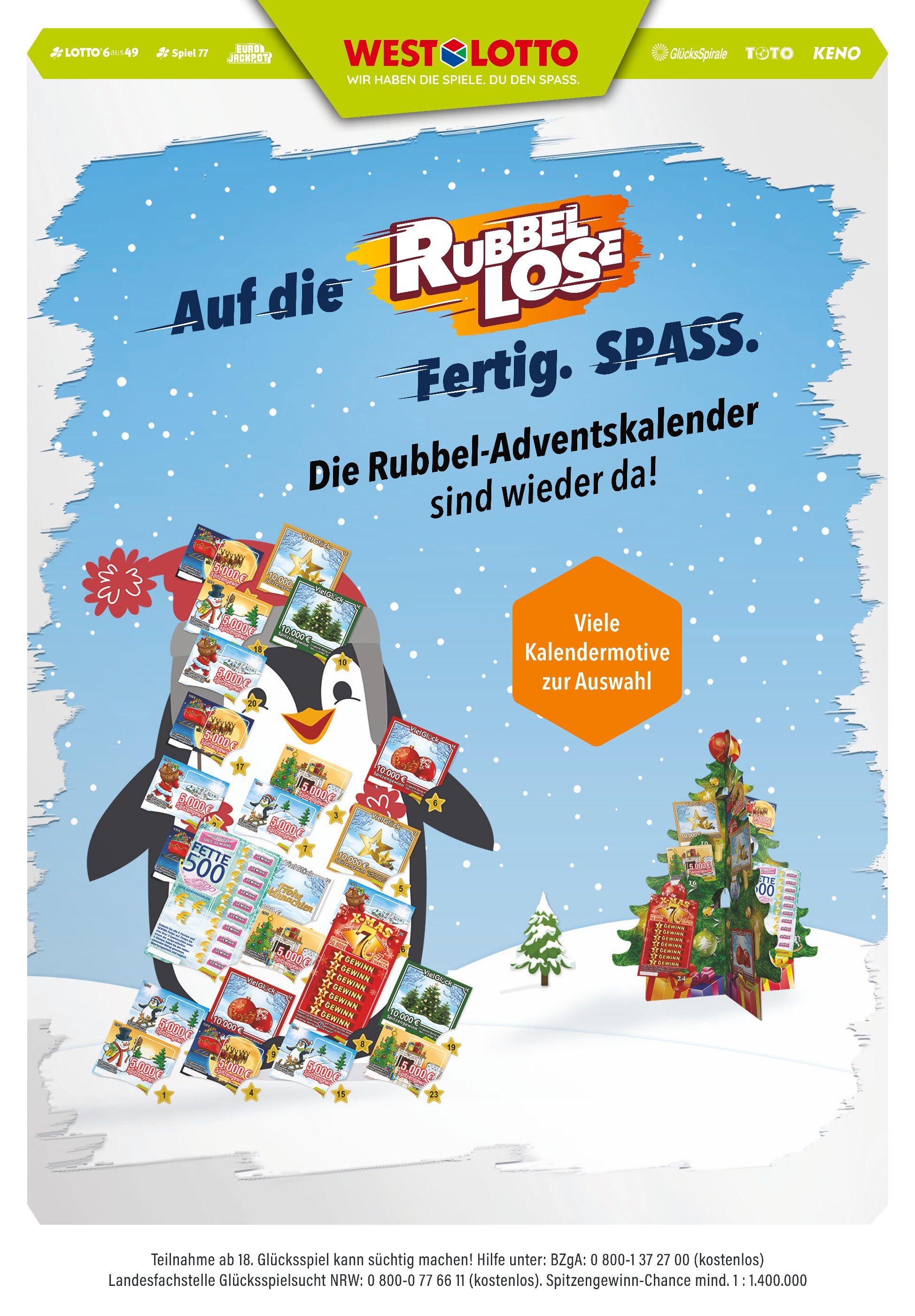 Westlotto Prospekt für Lengerich mit 4 Seiten Westlotto Prospekt für Lengerich: "Die Rubbel-Adventskalender sind wieder da!", 4 Seiten, 15.11.2021 - 27.11.2021