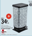Poubelle à pédale plastique 40L carreau de ciment - SUNDIS - E.Leclerc à Poitiers Poubelle à pédale plastique 40L carreau de ciment - SUNDIS en promo chez E.Leclerc Poitiers à 34,90 €