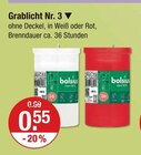 Grablicht Nr. 3 Weiß im V-Markt Prospekt Grablicht Nr. 3 Weiß von bolsius im aktuellen V-Markt Prospekt für 0,55 €