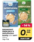 Haferflocken kernig oder zart von Bell's für 0,59 € bei Netto mit dem Scottie im Angebot Haferflocken kernig oder zart von Bell's im aktuellen Netto mit dem Scottie Prospekt