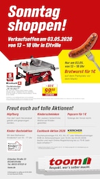 toom Baumarkt Prospekt für Bad Schwalbach: "Sonntag shoppen!", 1 Seite, 03.05.2026 - 03.05.2026