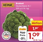 Netto Marken-Discount Klaftertalerhof - Brokkoli Angebot im Prospekt Brokkoli bei Netto Marken-Discount im Klaftertalerhof Prospekt für 1,09 €