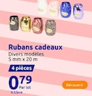 Rubans cadeaux dans le catalogue Action