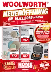 Aktueller Woolworth Discounter Prospekt in Elsdorf und Umgebung, "NEUERÖFFNUNG IN DÜREN" mit 8 Seiten, 19.03.2026 - 19.03.2026