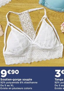 Soutien-gorge souple - Casino Supermarchés à Aix-en-Provence Soutien-gorge souple en promo chez Casino Supermarchés Aix-en-Provence à 9,90 €