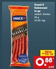 Kabanossi to go im Netto Marken-Discount Prospekt Kabanossi to go von Snack It im aktuellen Netto Marken-Discount Prospekt für 0,88 €